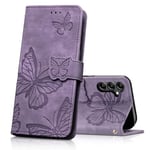 CXTcase Coque pour Samsung Galaxy A15, Housse en Cuir PU Etui à Rabat,Magnétique Pochette Portefeuille Étui de Protection pour Samsung Galaxy A15, Viola