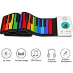 Rollup Piano Silicone 49 Keys Roll Up Piano Keyboards Hand Roll Piano Educat SLS