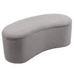 Banquette & Coffre Bouclette "Courbe" 120cm Gris