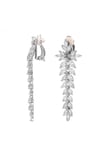 Silver Crystal Statement Clip On Drop Earrings