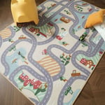 Tapis de jeu enfant - Circuit de voiture - Campagne - 145 x 200 cm