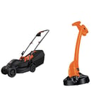 BLACK+DECKER Tondeuse Filaire 1000W, Tondeuse à Gazon Electrique 32 cm, 3 hauteurs réglables 20, 40 et 60 mm & Coupe-Bordures Filaire 350W, Coupe-Bordures Electrique 25 cm avec 2 Poignées