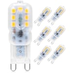 Lot de 6 ampoules led G9 3W équivalent à économie d'énergie lampe 30W halogène / incandescente