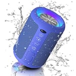 Ortizan Wireless Bluetooth Speaker with Light, Portable Mini Speakers Rich Bass, Bluetooth 5.0 & Built-In Mic, 15 hours Playtime, IPX6 Waterproof Speakers with Dual Pairing, Loud Speaker