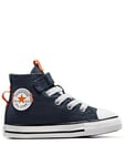 Converse Infant Boys Easy-On Velcro Day Trip Utility High Tops Trainers - Navy, Navy, Size 5 Younger