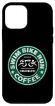 Coque pour iPhone 12 mini Swim Bike Run COFFEE Triathlon Triathlete Inspired Design