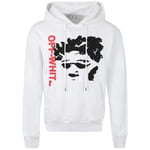 Off-White Mens Face Arrow Slim Fit White Hoodie - Size 2XL