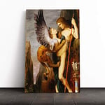 Big Box Art Canvas Print Wall Art Gustave Moreau Oedipus and The Sphynx | Mounted & Stretched Box Frame Picture | Home Decor for Kitchen, Living Room, Bedroom, Hallway, Multi-Colour, 30x20 Inch