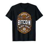 Bitcoin Cryptocurrency Funny Vintage Whiskey Bourbon Label T-Shirt