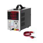 Stamos Soldering Labbaggregat - 0-30 V 0-5 A DC 150 W 4 minnesplatser Fyrsiffrig LED-display