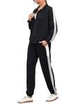 Nieery Survetement Femme Ensemble de jogging long pour femme survêtements en coton combinaison Jumpsuit veste sans capuche tenue de sport streetwear femme