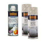 Lot 2 bombes de peinture effet granit sable + 1 vernis de finition - Belton