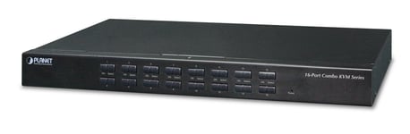 PLANET 16-Port Combo IP KVM Switch: KVM-bryter Rack-montering Sort