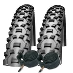 26" Bike Tyre Schwalbe Nobby Nic 26x2.25 & Presta Inner Tubes (1 Pair)