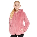 CityComfort Manteaux Fille, Manteau Fausse Fourrure Enfant Fille, Veste Peluche Zippée, Blouson Chaud Hiver Enfant Ado 7-14 Ans (Rose, 11-12 ans)