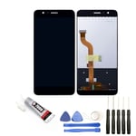 VITRE TACTILE + ECRAN LCD SUR CHASSIS POUR HUAWEI HONOR 8 NOIR + OUTILS + COLLE