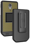 Grid Case Hard Shell Cover and Belt Clip Holster Combo for CAT S22 Flip Phone