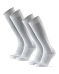 DANISH ENDURANCE Chaussettes de Contention 21-26 mmhg, Compression Optimale, Running & Sport, Homme Femme, 2 Paires Blanc 43-47