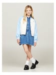 Tommy Hilfiger Girls Varsity Bomber Jacket - Light Blue, Light Blue, Size 5 Years