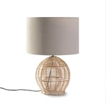 Vs Venta-stock - Lampe à poser Miki en rotin naturel, diamètre 42 cm