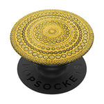 Yellow Mandala Pop Mount Socket Cute Designed Divine Mandala PopSockets Grip and Stand for Phones and Tablets