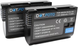 2 x EN-EL15, EN-EL15b, EN-EL15c Premium Grande Capacité 7.0v / 2500mAh Batterie Rechargeable pour Nikon D850, D7500, Z 6, Z 7, Z 8, Zf