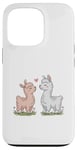 Coque pour iPhone 13 Pro Llama Love Heart Flower Cute Women Kids Men Valentines Day