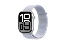 Apple Watch Series 10 GPS + Cellular 46mm Boîtier en Aluminium Argent avec Boucle Sport Nuée bleue