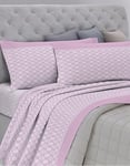 GEMITEX G04, Couleur 03 Rose Parure de lit 2 Places, 100% Coton, taies d'oreiller incluses, fabriquée en Italie