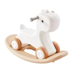 VEVOR Cheval à Bascule 3 en 1 pour Les Enfants de 1 à 3 Ans, Jouet à Bascule avec Planche d'équilibre Amovible et 4 Roues Lisses, en PEHD, capacité de Charge 36 kg, oscillant à 40°, pour bébés, Blanc