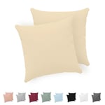 Twinzen® Taie Oreiller 60x60 (Lot de 2) - 100% Coton Jersey 150 GSM - 60 x 60 cm - Taie d'oreiller 60x60 - Housse de Coussin avec Fermeture Éclair - Certifié Oeko-Tex