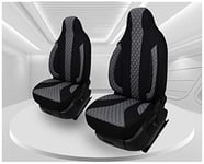 Housses de siège sur Mesure pour sièges de Voiture compatibles avec Ford Fusion 2002-2012 conducteur et Passager FB : PL407 (Noir/Gris)