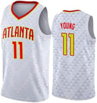 Hyzb Basketball Masculin Jersey-Trae Young-Atlanta Hawks 11 Maillot de Sport T-Shirt brodé Mesh Basketball Swingman Jersey (Color : Trae Young-1, Size : M-175-185CM)