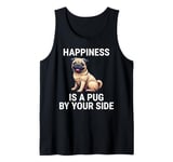 Happiness Is A Pug By Your Side Cute Dog Pug Tank Top