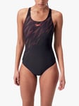 Speedo HyperBoom Muscleback Swimsuit, Black/Siren Red