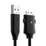 Câble USB lecteur mp3 data et charge de 1.5m compatible avec Samsung YP-K3 YP-K5 YP-P2 YP-P3 YP-Q1 YP-Q3 YP-R1 YP-S3 YP-S5 YP-T10 YP-T9 SUC-C2 24 Pin vers USB A 2.0 noir Fil en PVC données