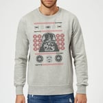 Star Wars Darth Vader Face Knit Grey Christmas Jumper - L