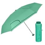 PERLETTI Mini Parapluie Femme Pliant Couleur Unie Vert - Petit Parapluie Super Compact de Poche Ultra Léger - Ombrelle Dame Ouverture Manuelle Coupe Vent - Diamètre 90 cm (Vert Menthe)