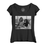 T-Shirt Femme Col Echancré John Lennon Yoko Ono Vintage Fleur 70's