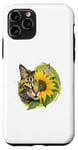 Coque pour iPhone 11 Pro Chat mignon jaune assis parfum tournesol papillon