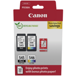 Canon PG545 Black CL546 Colour Ink Cartridge Photo Value Pack For PIXMA TR4550