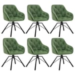 WOLTU Lot de 6 Chaises de Salle à Manger Pivotantes, Chaises de Cuisine, Chaises en Velours, Chaises à Haut Dossier avec Pieds en Métal, Chaises Scandinaves pour Salon, Vert foncé, EZS60dgn-6