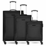 Franky Melbourne 3.0 Set de valises à 4 roulettes 3pcs avec soufflet extensible black (FRA12356-01)