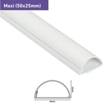 D-Line 50x25mm Goulotte  Décorative en Demi-Cercle, 1M5025W Goulotte Électrique, Cache-Câble TV  1m Longueur, Blanc