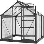 6x6ft Walk-In Polycarbonate Greenhouse Plant Grow Galvanized