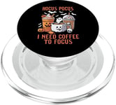 Halloween Coffee Lover Hocus Pocus I Need Coffee To Focus PopSockets PopGrip for MagSafe