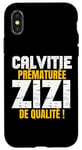 Coque pour iPhone X/XS Homme Humour Chauve Calvitie cheveux Humour Homme Beauf