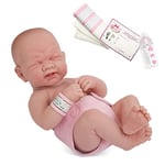 JC Toys La Newborn Boutique – Poupée réaliste de 35,6 cm anatomiquement correcte en Vinyle pour première année conçue par Berenguer fabriquée en Espagne, Rose (18503)