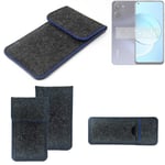 Felt Case for Realme 10 dark gray blue edge Cover bag Pouch