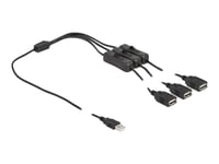 Delock - Strømsplitter - Usb (Hann) Til Usb (Hunn) - 5 V - 2 A - 1 M - Svart